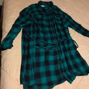 Long sleeve plaid dress